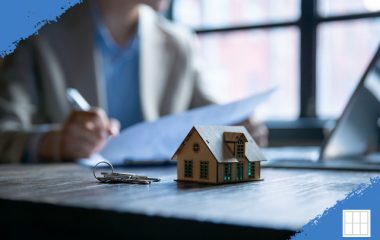 The loan officer explains the mortgage contract to the buyer.