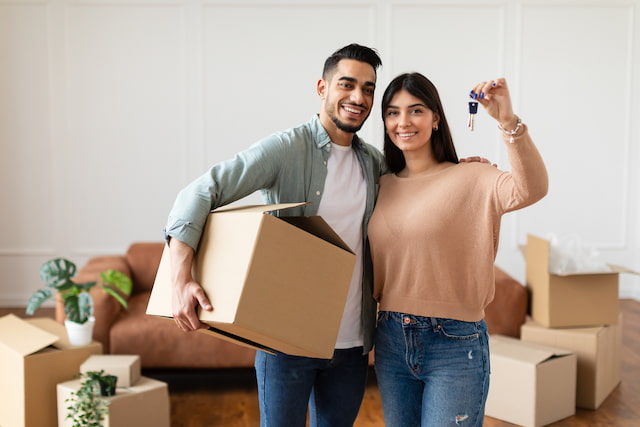 Young couple first-time home buyers