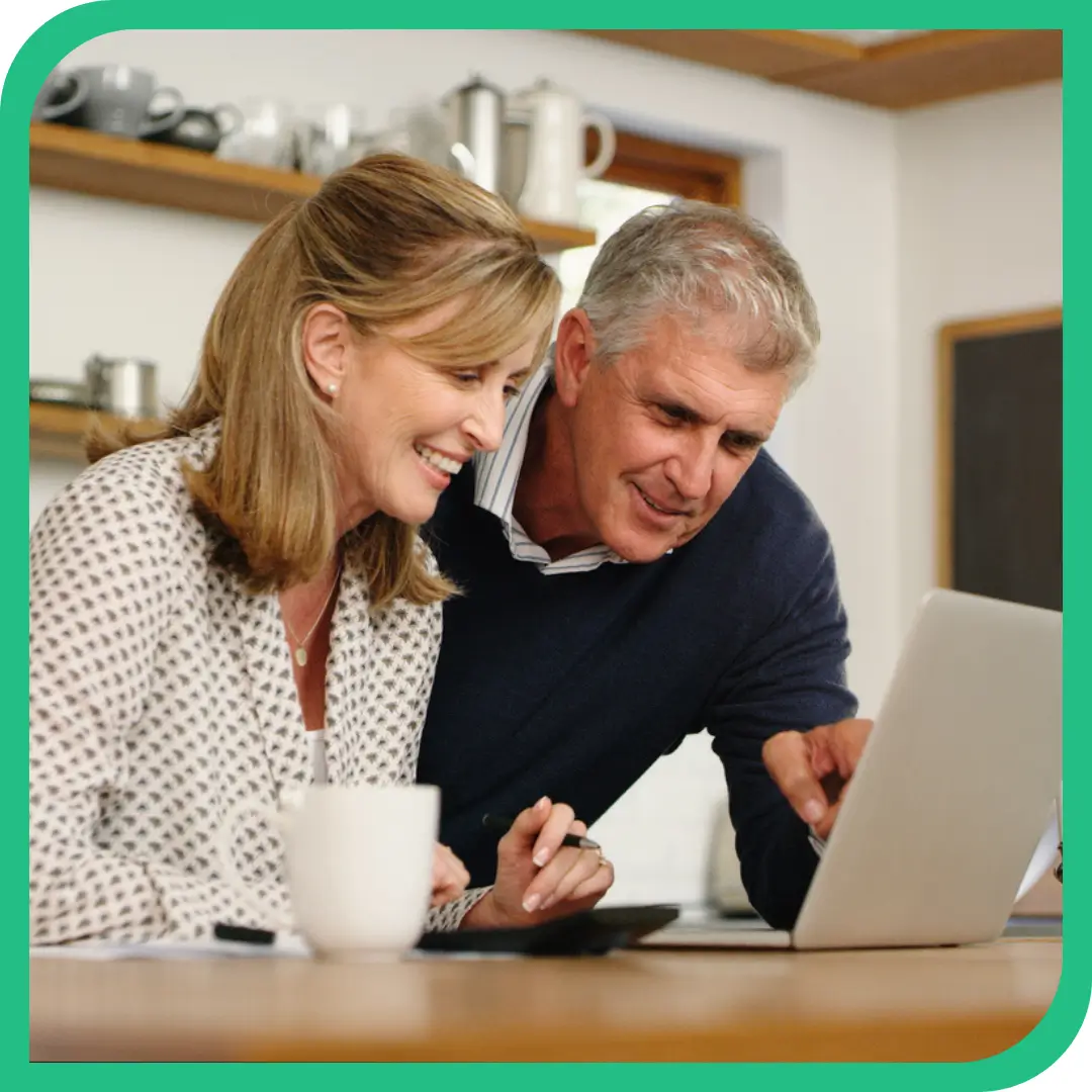 Couple reviewing jumbo loan online