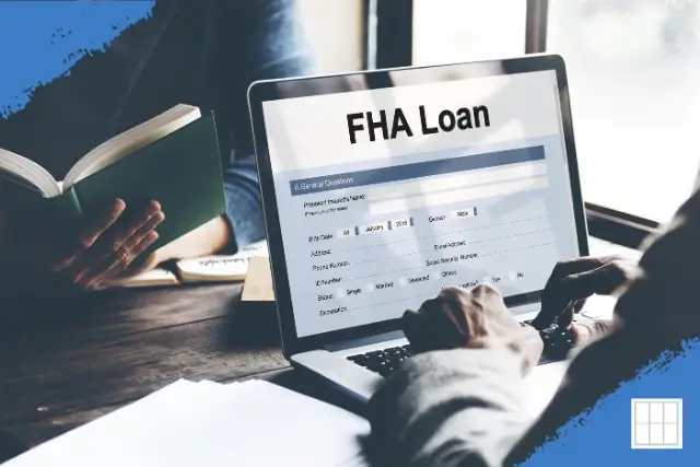 Close-up of a laptop screen showing an FHA Loan application form, symbolizing fast online pre-approval with Overland Park mortgage lenders.